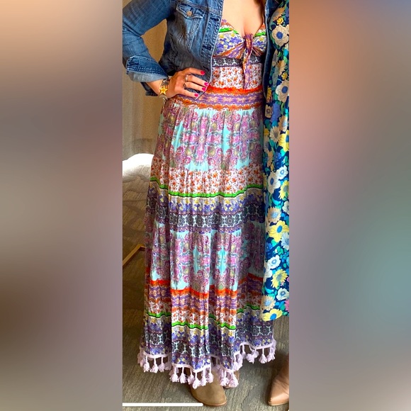 Alice and Olivia Minka Tie Front Maxi Dress Women's 4 Multi Printed Sleeveless - Picture 10 of 10